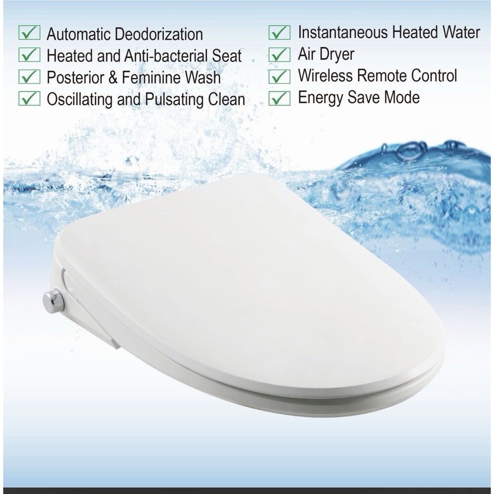 Woodbridge Electronic Bidet Heated Toilet Seat Air dry Model BID 02, with remote